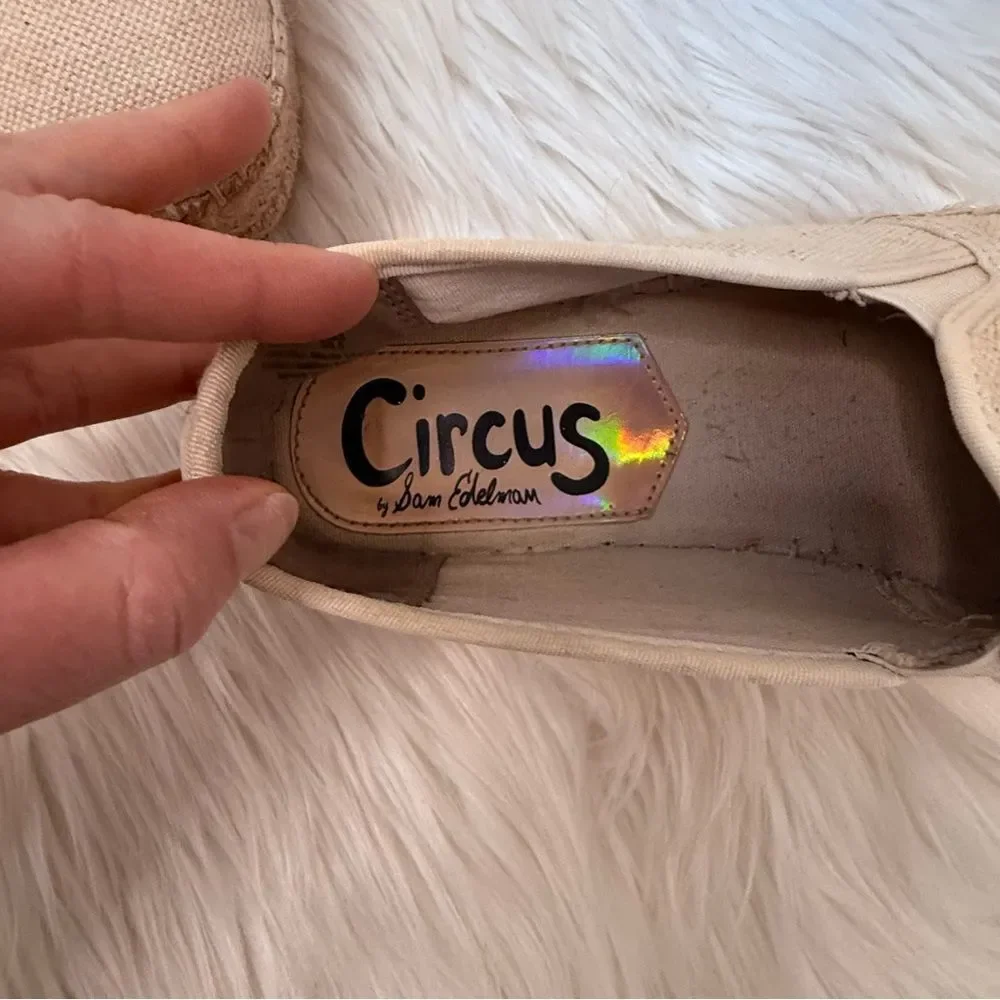 Sam Edelman Circus Canvas Slip-On Espadrilles in Light Beige - Size 8.5